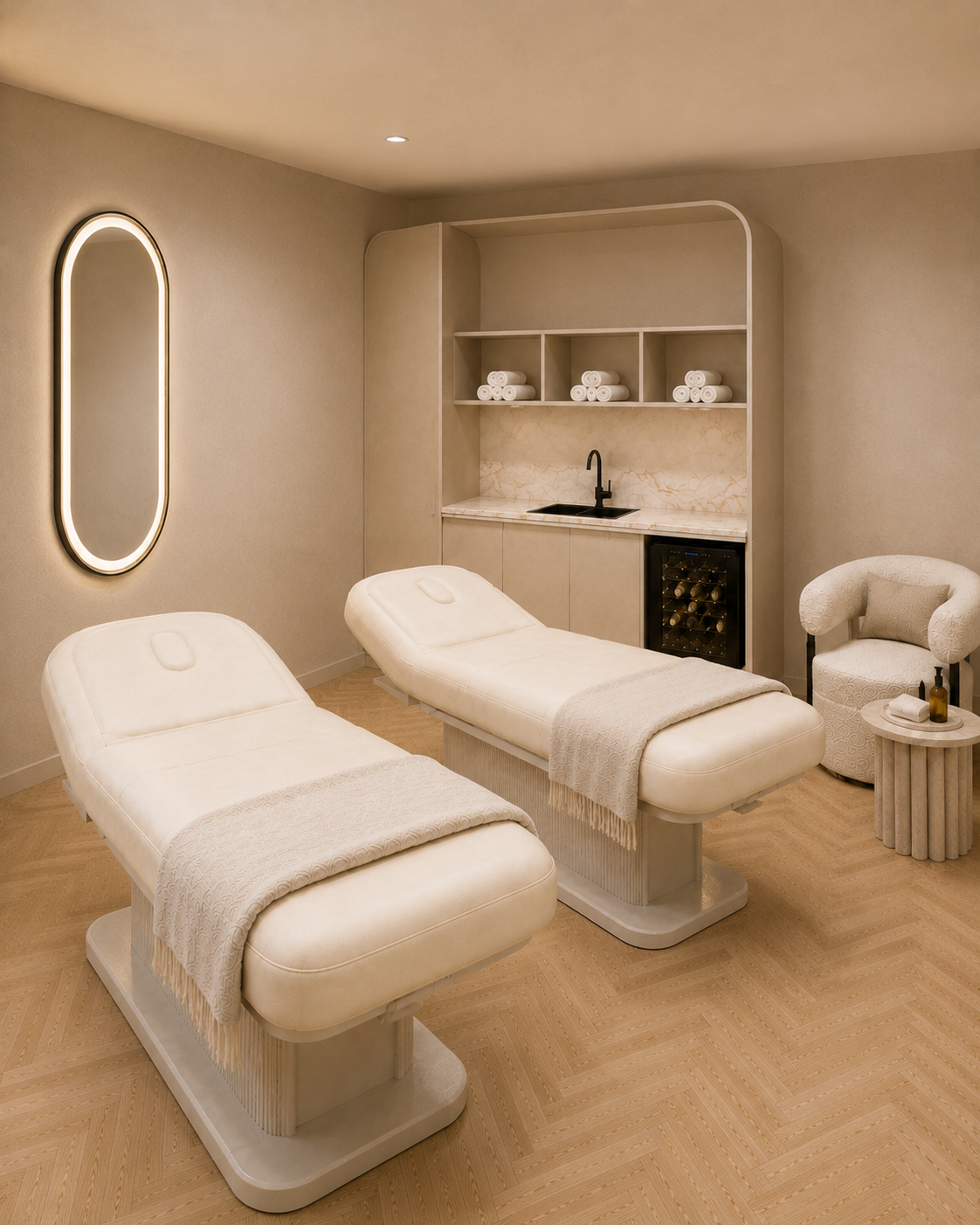 Deluxe Double beauty and wellness studio rendering at Salon Lane Richmond