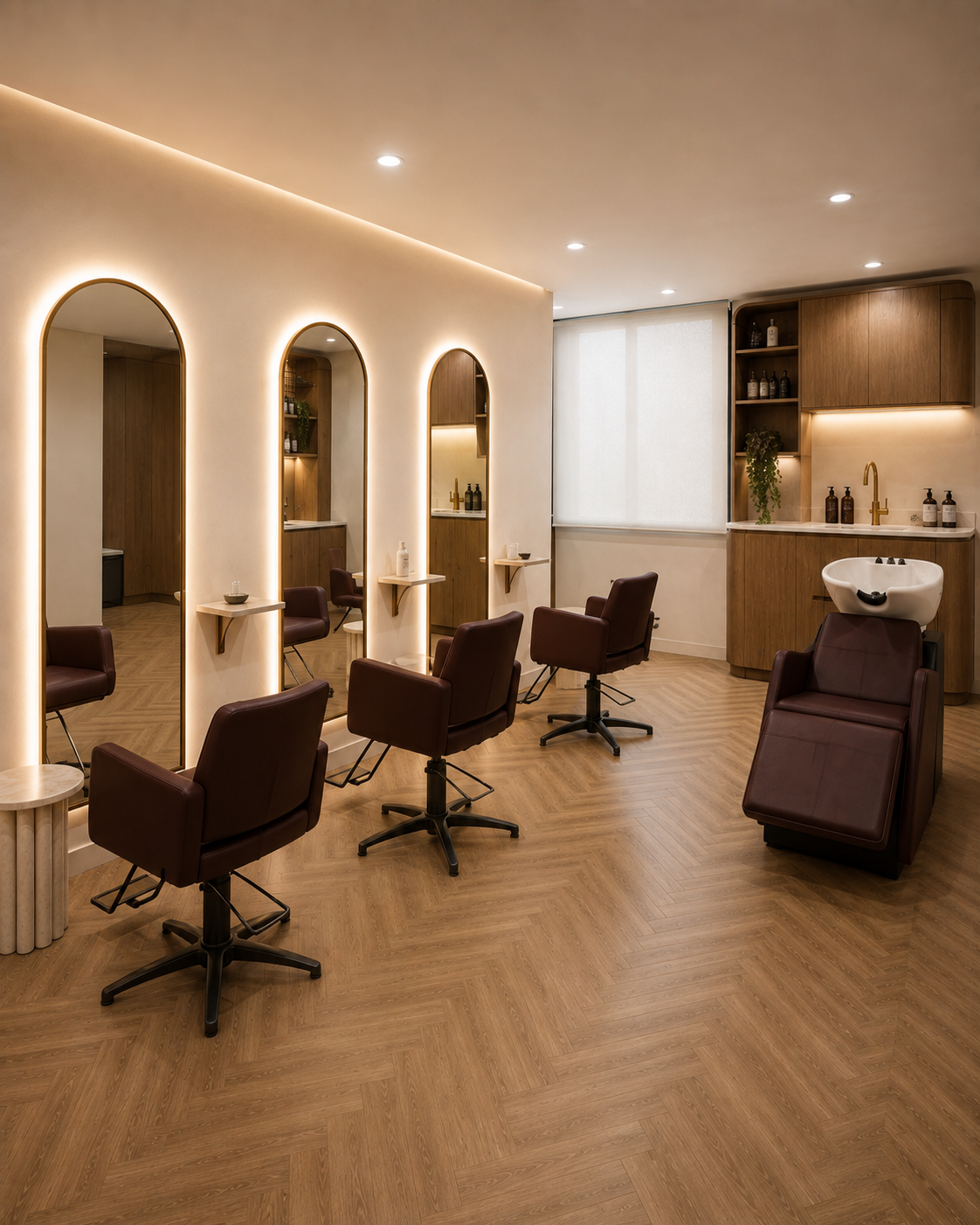 Deluxe Triple hair studio rendering at Salon Lane Richmond